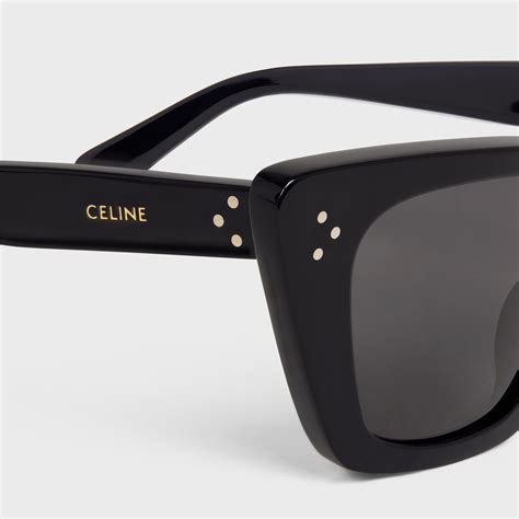 celine cat eye s187 sunglasses in acetate black|WOMEN'S LUXURY BLACK SUNGLASSES .